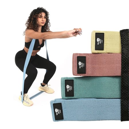 WECARE FITNESS Full-Body Workout 4 Pack Resistance Bands, 4 Levels of Resistance, Mesh Carrying Bag, 4PK WC-4P-RBS